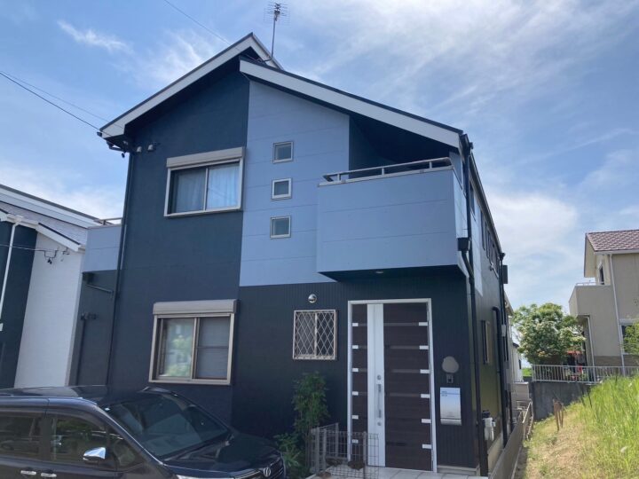 名古屋市で外壁屋根塗装・コーキング工事！　同系色でまとめて、シンプルかつおしゃれに！