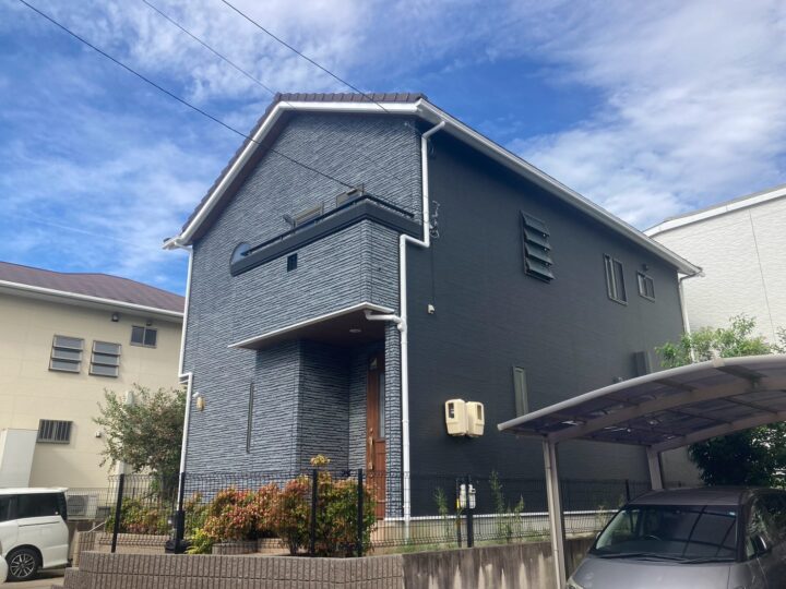 【スーパーセランG4】岡崎市|ダークカラーで重厚感のある外観へ大胆イメージチェンジ|刈谷市・豊明市の外壁塗装施工事例 愛知建装
