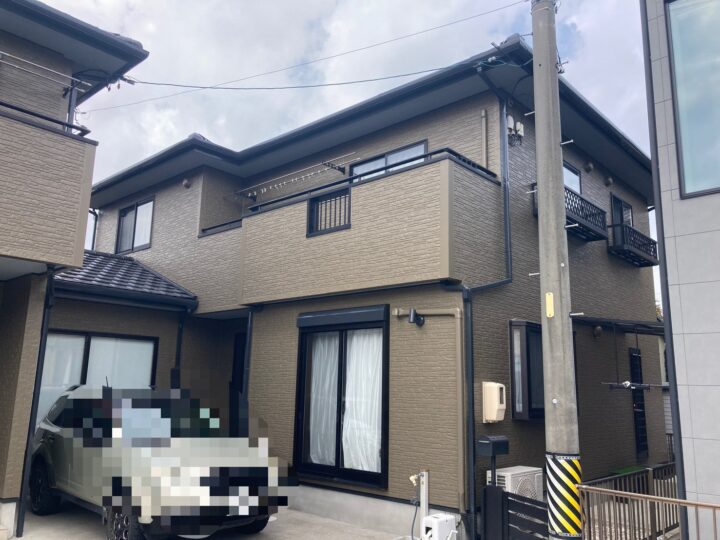 【スーパーセランフレックス】岡崎市|明るいベージュから落ち着きのあるブラウンへ施工後|刈谷市・豊明市の外壁塗装 愛知建装
