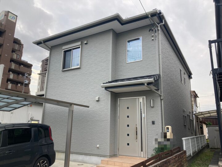 【スーパーセランG4】岡崎市|落ち着いたグレーで上品な外観に施工後|刈谷市・豊明市の外壁塗装 愛知建装