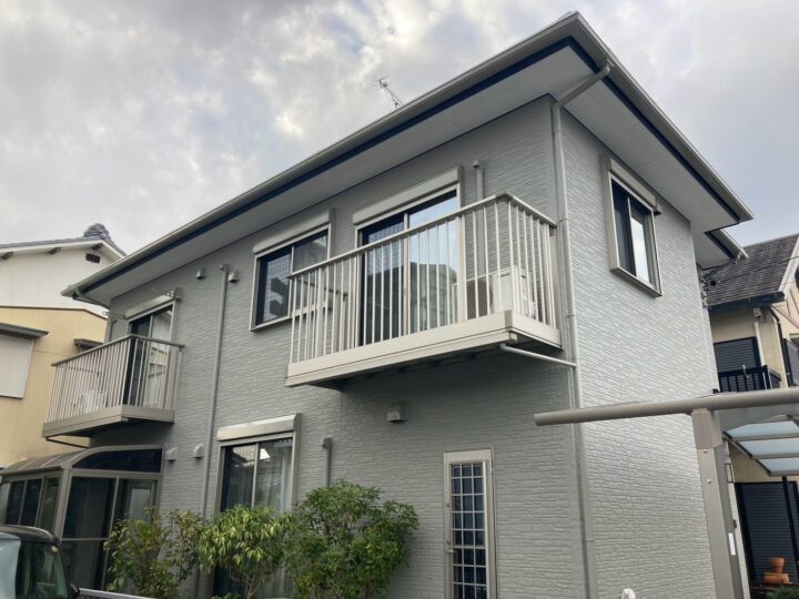 【スーパーセランG4】岡崎市|落ち着いたグレーで上品な外観に施工後|刈谷市・豊明市の外壁塗装 愛知建装
